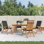 vidaXL Chaises de jardin inclinables 4Pièces et coussins bois massif teck