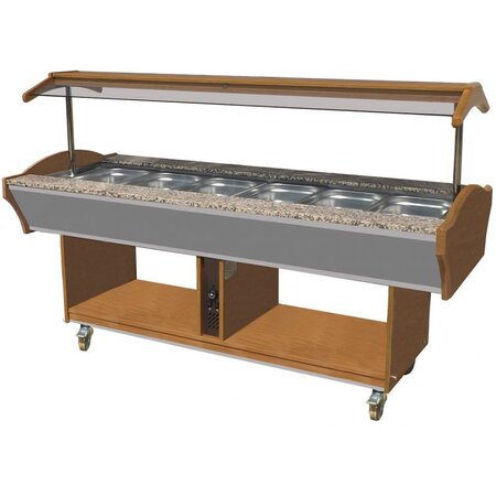 Buffet chaud - 3 à 6 bacs gn 1/1 - combisteel -  - acier inoxydable2200 mm 2200x900x850/1350mm