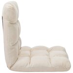 vidaXL Chaise pliable de sol Crème Microfibre