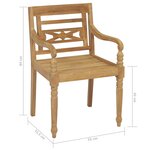 vidaXL Chaises Batavia avec coussins 6 Pièces Bois de teck solide