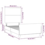vidaXL Cadre de lit avec tête de lit Cappuccino 90x200 cm Similicuir