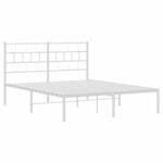 vidaXL Cadre de lit métal avec tête de lit blanc 150x200 cm