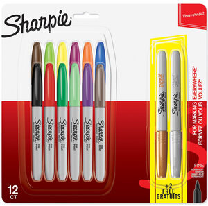 Sharpie marqueurs permanents pointe fine couleurs assorties lot de 14