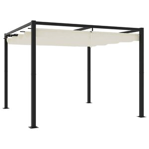 vidaXL Tonnelle de jardin avec toit rétractable crème 3x3 m acier