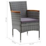 vidaXL Mobilier à dîner de jardin et coussins 5Pièces Résine tressée Gris