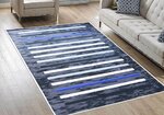 Tapis de salon à rayures 120 x 180 cm - Noir