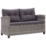 vidaXL Ensemble à dîner de jardin 3Pièces et coussins gris Résine tressée