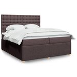 vidaXL Sommier à lattes de lit avec matelas Marron foncé 200x200 cm
