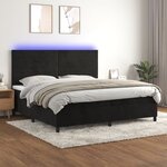 vidaXL Sommier à lattes de lit avec matelas LED Noir 200x200cm Velours