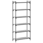 vidaXL Bibliothèque 6niveaux sonoma gris 80x30x188cm bois d'ingénierie