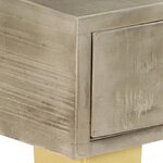 vidaXL Table console Bois de manguier Gris avec laiton 110x35x76 cm