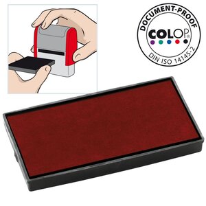 Cassette d'encre pré-encrée E/50 pour timbre automatique Printer 50 - Rouge (paquet 2 unités)