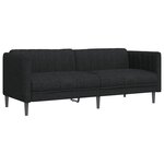 vidaXL Ensemble de canapés 3 Pièces noir tissu
