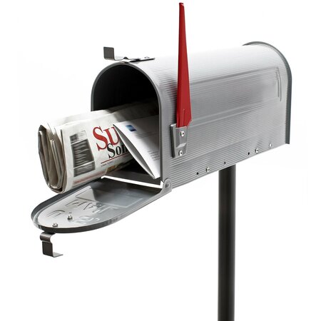 Us mailbox boite aux lettres design américain argenté pied de support courrier