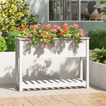 vidaXL Jardinière et étagère Blanc 111 5x34 5x81 cm Bois massif de pin