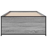 vidaXL Cadre de lit sonoma gris 90x190 cm bois d'ingénierie et métal
