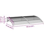vidaXL Auvent de porte Noir et transparent 300x75 cm Polycarbonate