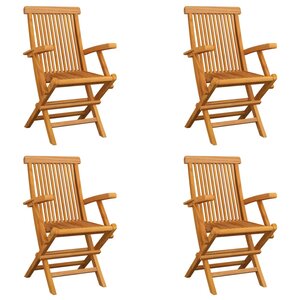 vidaXL Chaises pliables de jardin lot de 4 Bois de teck solide