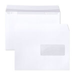 Boite de 250 enveloppes 90g c5 162x229 mm fenêtre 45x100 blanc c by clairefontaine