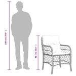 vidaXL Ensemble à manger de jardin coussins 7Pièces Noir Résine tressée