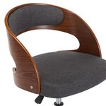 vidaXL Chaises pivotantes à manger lot de 4 gris bois courbé et tissu