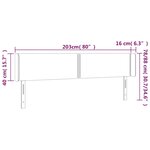 vidaXL Tête de lit à LED Noir 203x16x78/88 cm Tissu