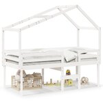 vidaXL Lit haut avec toit blanc 80x200 cm bois de pin massif