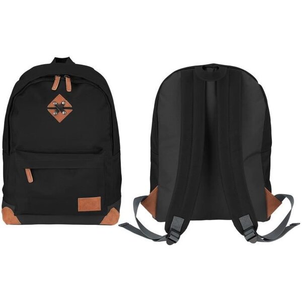 ABBEY Sac a dos de taille moyenne - 100% Polyester 300T - 42 x 30 x 16 cm - Capacité : 20 L - Noir