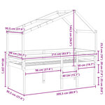vidaXL Lit haut avec toit 90x200 cm bois de pin massif