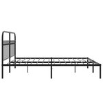 vidaXL Cadre de lit métal avec tête de lit noir 183x213 cm