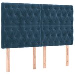 vidaXL Sommier à lattes de lit matelas et LED Bleu foncé 140x190 cm
