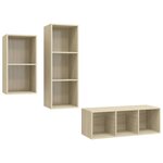 vidaXL Ensemble de meubles TV 3 Pièces Chêne sonoma Bois d'ingénierie