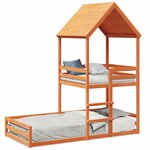 vidaXL Lit superposé sans matelas cire marron 80x200 cm pin massif
