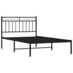 vidaXL Cadre de lit métal avec tête de lit noir 107x203 cm