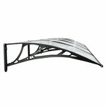 vidaXL Auvent de porte Noir et transparent 400x75 cm Polycarbonate