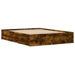 vidaXL Cadre de lit à tiroirs chêne fumé 140x200 cm bois d'ingénierie