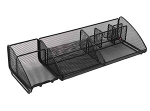 Pot à crayons 'MESHBOARD' métal 9 compartiments noir ALBA