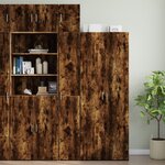 vidaXL Armoire de rangement mince chêne fumé 30x42 5x225 cm