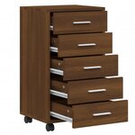 vidaXL Armoire à tiroirs avec roulettes Chêne marron Bois d'ingénierie