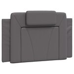 vidaXL Lit avec matelas gris 90x190 cm similicuir