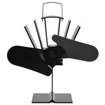 vidaXL Ventilateur de poêle alimenté par chaleur 2 pales Noir