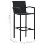 vidaXL Tabourets de bar lot de 4 noir résine tressée