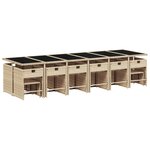vidaXL Ensemble à manger de jardin et coussins 17 Pièces beige