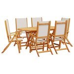 vidaXL Ensemble à manger de jardin 7Pièces bois d'acacia solide textilène