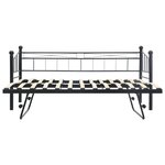 vidaXL Cadre de lit Noir Acier 180x200/90x200 cm