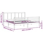 vidaXL Cadre de lit avec tête de lit marron miel 200x200cm bois massif