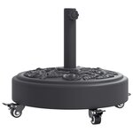 vidaXL Base de parasol avec roues pour mâts Ø38 / 48 mm 27 kg rond