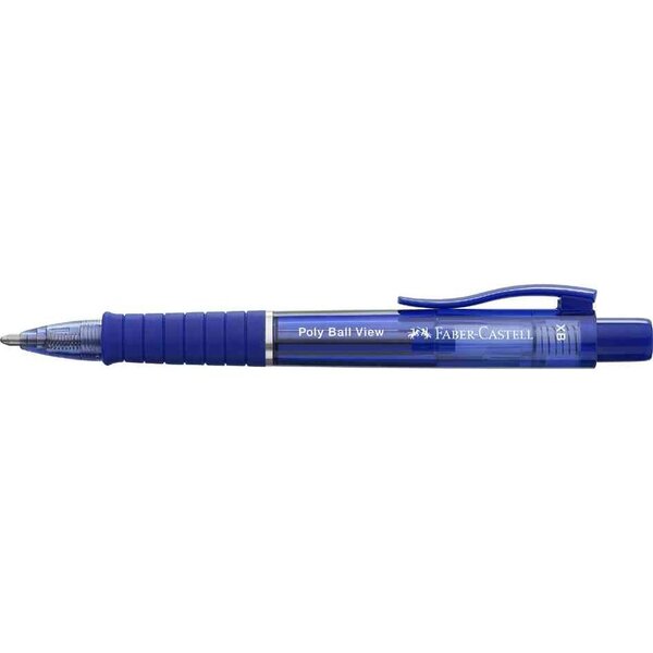 Stylo à bille rétractable poly ball view  bleu faber-castell