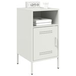 vidaXL Table de chevet blanc 36x39x68 cm acier laminé à froid
