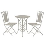 vidaXL Mobilier de bistro 3 Pièces Acier Gris